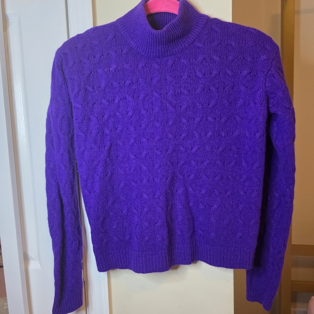 Purple Cable Knit Women's Sweater